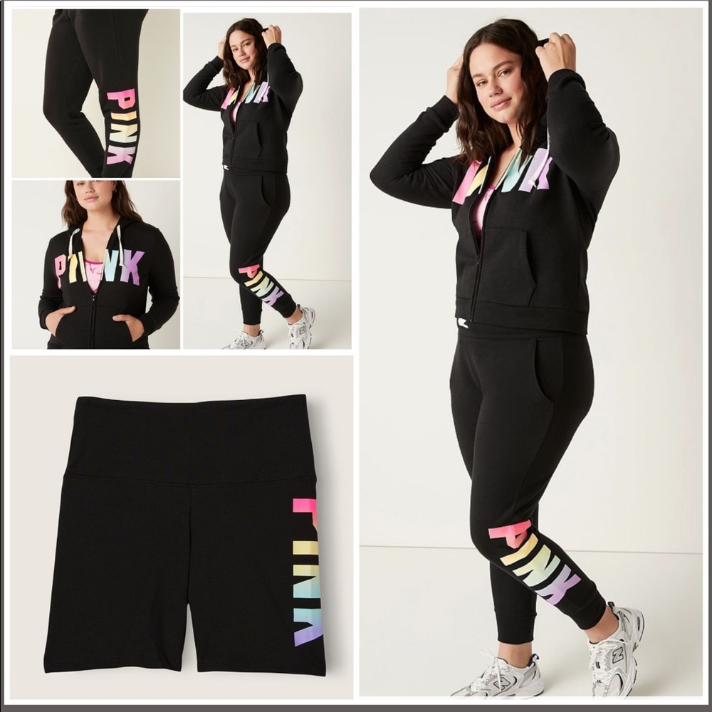 Victoria's Secret PINK S EVERYDAY LOUNGE CAMPUS Full Zip  JOGGER shorts XXL